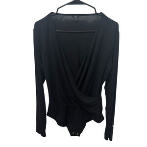J.Crew 365 Black Long Sleeve Bodysuit Size Large
